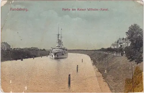 Hochdonn Partie am Kaiser Wilhelm Kanal Rendsburg 1917
