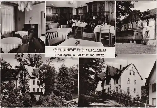 Grünberg-Augustusburg 5-Bild: Erholungheim Käthe Kollwitz Innen- und Außenansicht 1983