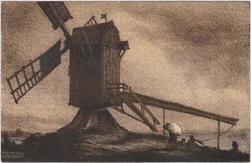Litografie von Grabriel Burmeister "DEN GAMLA KVARNEN" 1938
Sack in Windmühle