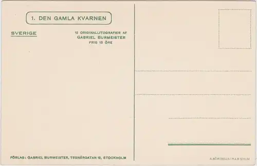 Litografie von Grabriel Burmeister "DEN GAMLA KVARNEN" 1938
Sack in Windmühle