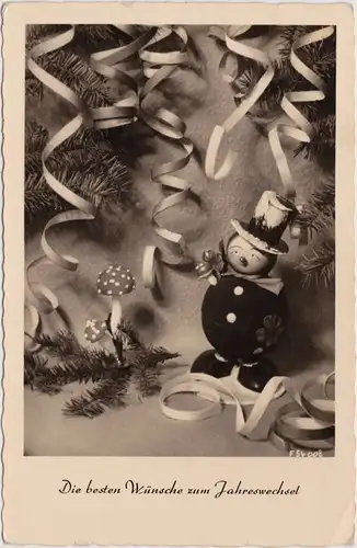 Die besten Wünsche zum Jahreswechsel Ansichtskarte 1956