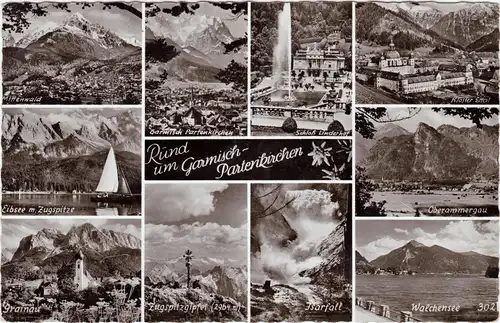 Garmisch-Partenkirchen Mehrbildkarte: Panorama und Umland