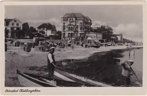 Kühlungsborn Partie am Strand Fischer mit Boot - Hotels