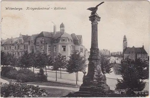 Wittenberge Kriegerdenkmal, Rathaus und Strasse