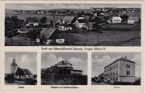 Satzung am Hirtstein-Marienberg im Erzgebirge 4 Bild: Dorfpartie, Schule, Kirche