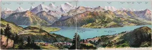 Beatenberg Klappkarte: Panorama Beatenberg auf  Thunersee 1913