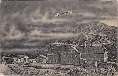 Krummhübel Karpacz Schneekoppe mit Riesenbaude 1926