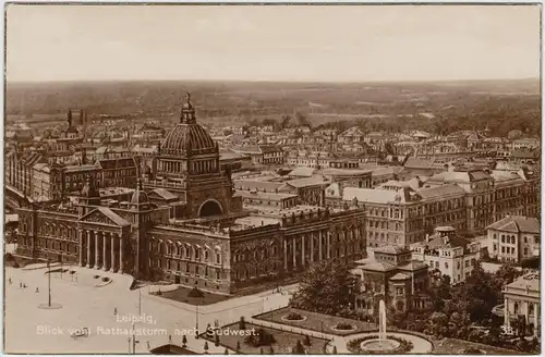 Leipzig Panorama mit Landgericht 1928