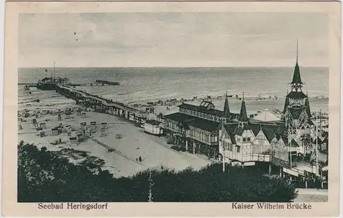 Heringsdorf Ansichtskarte UZnam Usedom  Kaiser-Wilhelm-Brücke 1922