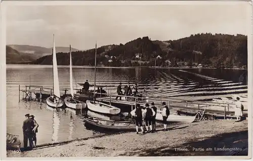 Titisee-Neustadt Landungssteg mit Segelbooten 1929