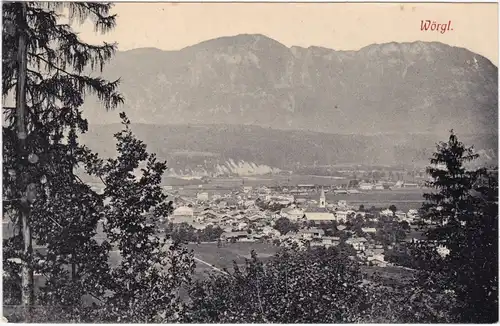 Wörgl Panorama mit Bergen 1912