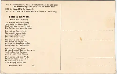 Bad Berneck i.Fichtelgebirge 3-Bild: Seemühle, Gasthof zum Waldhorn, Wandgemälde "Die