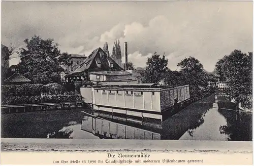 Leipzig Partie an der Nonnenmühle (jetzt Tauchnitzstrasse) 1908