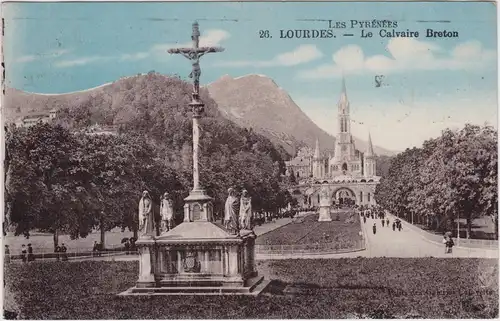 Lourdes Lorda Le Calvaire Breton  Hautes-Pyrénées CPA 1932