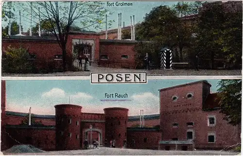 Posen Poznań 2 Bild: Fort Grolmann und Fort Rauch 1916