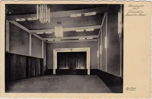 Peterswald (Oberschlesien) Petřvald Pietwałd Festsaal im Deutschen Haus  1934