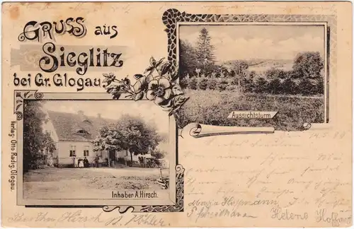 Sieglitz bei Glogau 2 Bild: Gasthaus und Aussichtsturm Głogów 1898