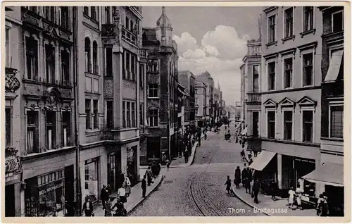 Thorn Toruń Breitegasse - Geschäfte 1940