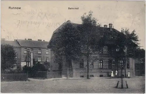 Ruhnow Runowo Pomorskie  Partie am Bahnhof b Wangerin Łobez Labes  1915