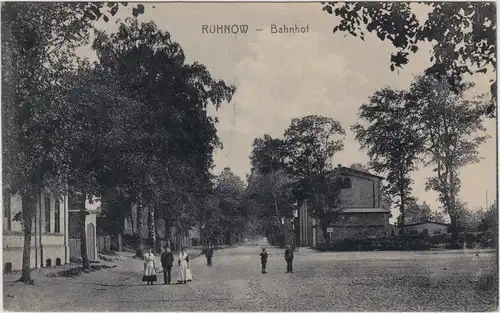 Ruhnow Runowo Pomorskie  Partie am Bahnhof b Wangerin Łobez Labes  1918