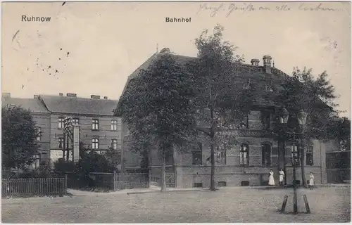 Ruhnow Runowo Pomorskie  Partie am Bahnhof b Wangerin Łobez Labes 1915