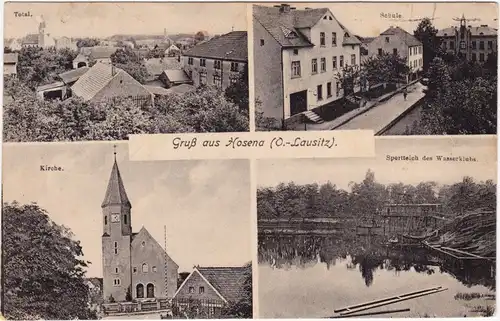 Hosena Senftenberg Niederlausitz 4B Schule Strasse, Kirche B Hohenbocka 1941