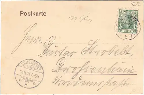 Ortrand Bahnhofstrasse und Kriegerdenkmal 1904