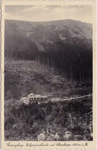 Krummhübel Karpacz Melzergrundbaude und Bergpanorama 1938