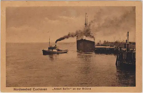 Cuxhaven Passagierschiff in der Brücke "Albert Ballin" (später Hansa, Sowjetski 