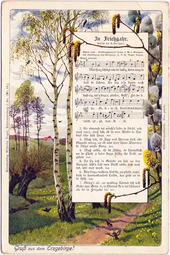  Liedkarte - Im Erzgebirge - Frühjahr 1918