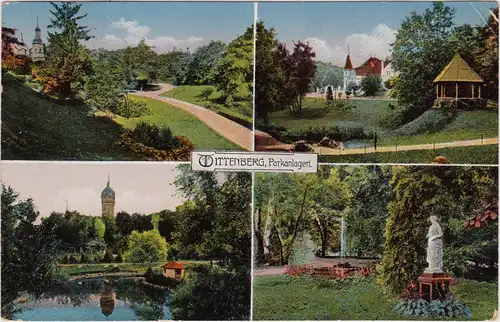 Wittenberg 4 Bild: Parkansichten - Häuschen, Wege und Pavillon 1922