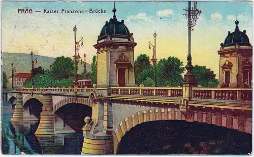 Prag Praha Kaiser Franzens Brücke 1915