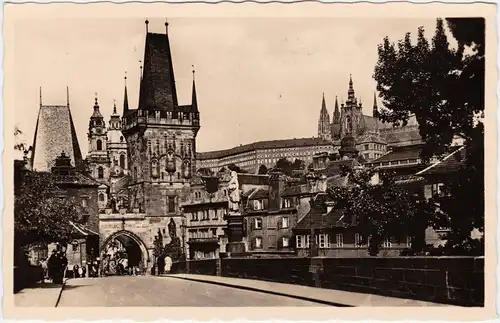 Burgstadt Prag Hradschin Hradčany Praha mostecké věže, Malostranské 1939