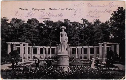 Tiergarten-Berlin Denkmal der Kaiserin - Rosengarten 1916