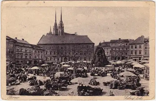 Brünn Brno Markt -Markttreiben 1932