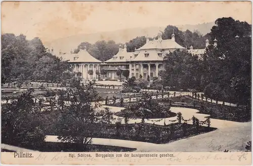 Pillnitz Bergpalais von der Lustgartenseite gesehen 1906