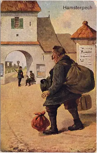  Hamsterpech (signierte Künstlerkarte) 1918