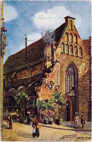 Nürnberg Bratwurstglöcken (signierte Künstlerkarte) 1916