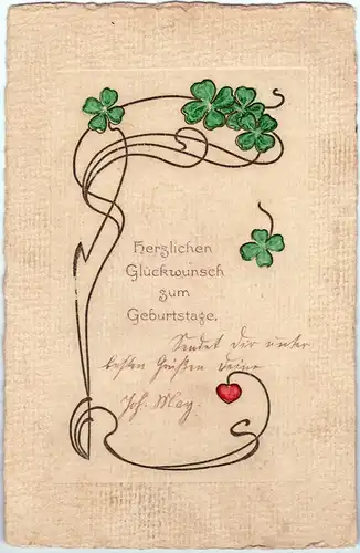  Geburtstag - Jugendstil - Kleeblatt 1909