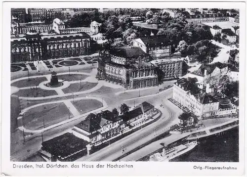 Innere Altstadt-Dresden Drježdźany Luftbild Ital. Dörfchen 1940