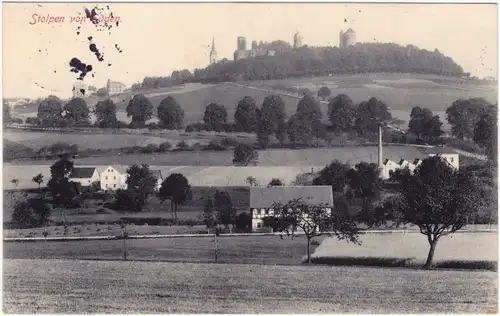 Stolpen Blick auf die Burf - Fabrikanlage  1915