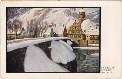  Gemälde AK: Libermann - Sonniger Wintertag 1911