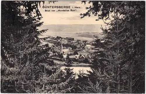 Güntersberge (Harz)-Harzgerode Blick auf die Stadt 1932