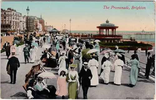 Brighton Belebte Promenade 1913