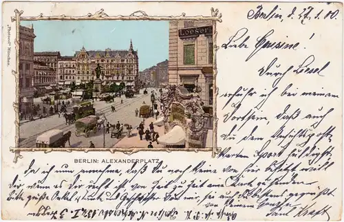 Mitte-Berlin Alexanderplatz - belebt - Geschäfte 1900