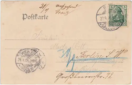 Bad Salzbrunn Szczawno-Zdrój Partie am Schwedenteich 1906