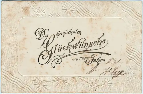  Die herzlichsten Glückwünsche zum neuen Jahre 1901