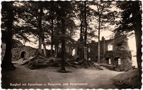 Ansichtskarte Oybin Burghof mit Kaiserhaus Ruine Oberlausitz b Zittau 1957