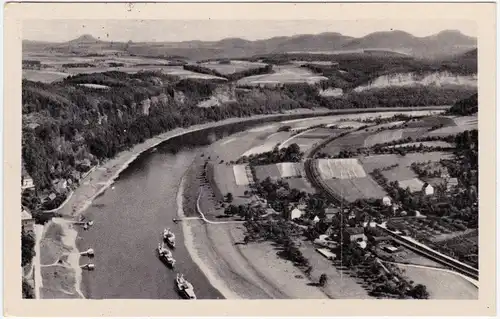 Rathen Blick nach Rathen Ansichtskarte 1955