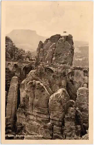 Ansichtskarte Rathen Basteibrücke 1953 © Albert Krebs KG, Leipzig 811